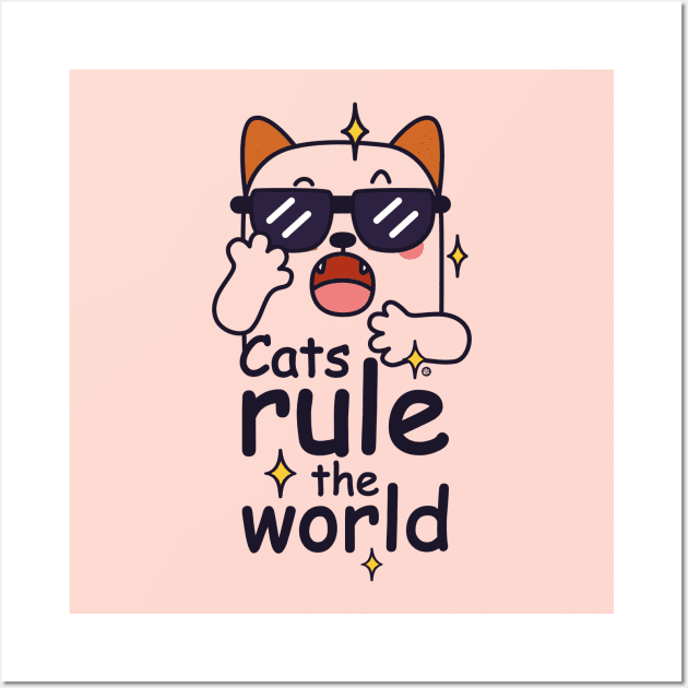 Cats rule the World Wall Art by Yurko_shop